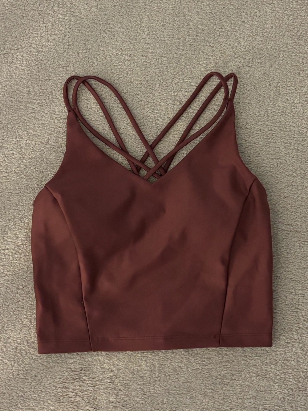 Avia Double-Strap Cropped Tank Top - Burgundy